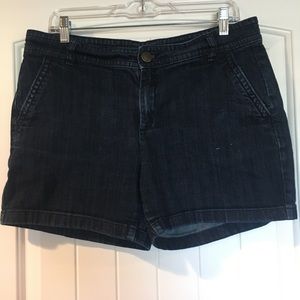 Dark wash denim shorts